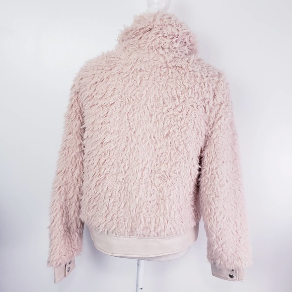 NWT Blank NYC Pink Curly Faux Shearling Jacket - Picture 5 of 11